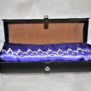 Sterling Silver .925 Jumping Dolphins Bracelet